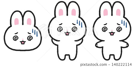 A set of illustrations of confused rabbits A set of illustrations of confused rabbits 140222114