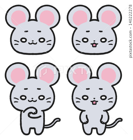 A set of illustrations of mice with confused and bewildered expressions. A set of illustrations of mice with confused and bewildered expressions. 140222278