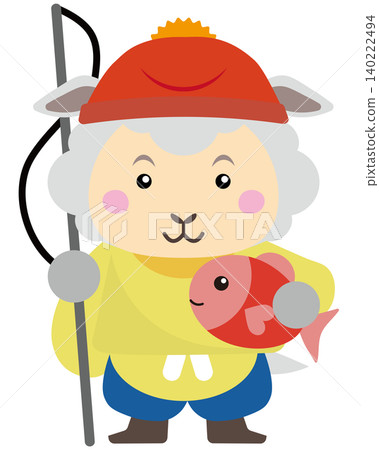 The sheep god of fortune, symbolizing abundant catches and prosperity. 140222494