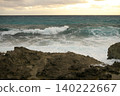 Morning on the Caribbean Sea shoreline in a resort town in Cancun, Mexico. 140222667