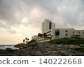 A hotel located along the coast in the resort town of Cancun, Mexico. 140222668