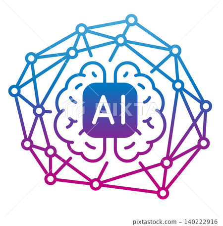 AI and network icons. Vector illustrations of technology, cloud, and artificial intelligence. AI and network icons. Vector illustrations of technology, cloud, and artificial intelligence. 140222916