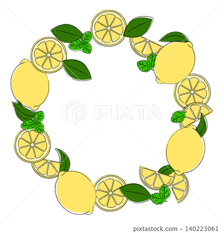 Lemon and mint vector illustration frame Lemon and mint vector illustration frame 140223061
