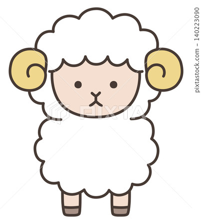 Cute sheep vector illustration. Zodiac sign, Year of the Sheep, Year of the Sheep, Cute, Icon, Sheep, Year of the Sheep, New Year's card 140223090