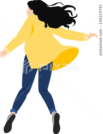 An illustration of a woman in autumn clothes striking a pose. An illustration of a woman in autumn clothes striking a pose. 140224745