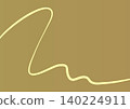 Abstract background and curved design featuring a simple, single curve against a mustard gold background. 140224911