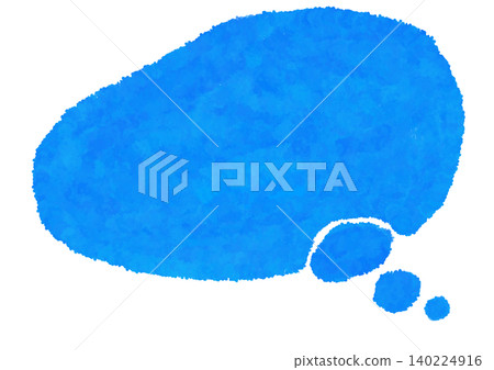 A hand-drawn speech bubble painted with light blue crayon and watercolor. A hand-drawn speech bubble painted with light blue crayon and watercolor. 140224916