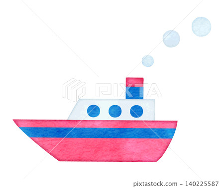 Ship illustration, hand-drawn watercolor. Ship illustration, hand-drawn watercolor. 140225587