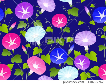 牽牛花無縫圖案 D 140225767