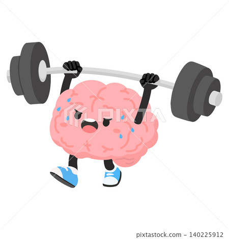 Brain Character Lifting Weights at Gym 140225912