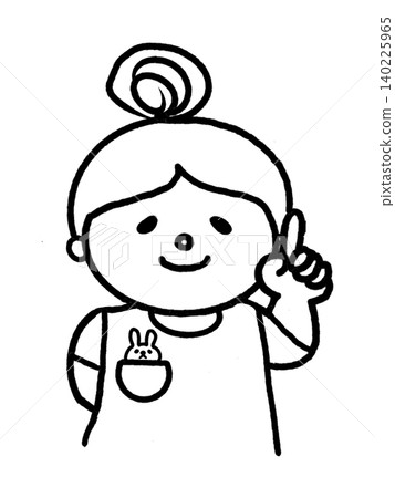 Loose illustration copy space, announcements, SNS materials, line art, coloring pages, childcare worker Loose illustration copy space, announcements, SNS materials, line art, coloring pages, childcare worker 140225965