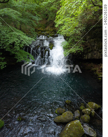 [Drone footage] Tateshina Great Waterfall in the fresh greenery [Nagano Prefecture] 140226189