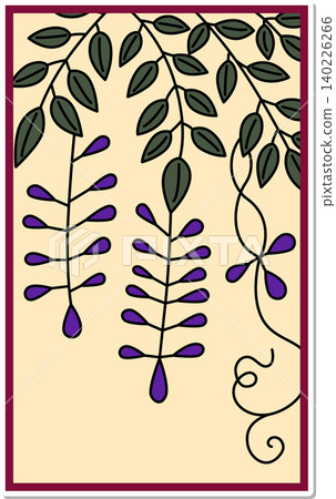 Sticker-style Hanafuda icon: Wisteria and Kasu Sticker-style Hanafuda icon: Wisteria and Kasu 140226266