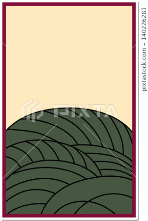 Sticker-style Hanafuda icon: Susuki grass with dregs Sticker-style Hanafuda icon: Susuki grass with dregs 140226281