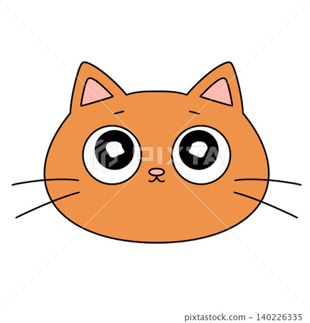 Cute orange cat face with large, round, expressive eyes Cute orange cat face with large, round, expressive eyes 140226335