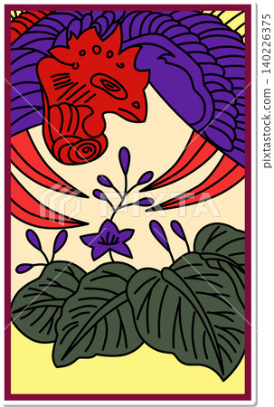 貼紙式花札圖示:泡桐和鳳凰 貼紙式花札圖示:泡桐和鳳凰 140226375