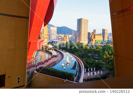 Top view of Kokura city from Riverwalk Kitakyushu shopping mall Top view of Kokura city from Riverwalk Kitakyushu shopping mall 140226512