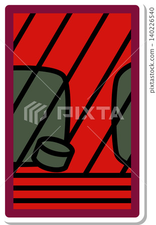 Sticker-style Hanafuda icon: Tochigi with Kasu Sticker-style Hanafuda icon: Tochigi with Kasu 140226540