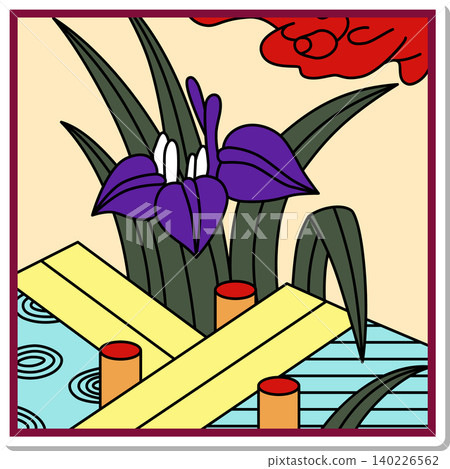 貼紙風格的方形花紮圖示:Iris 和 Yatsuhashi 貼紙風格的方形花紮圖示:Iris 和 Yatsuhashi 140226562