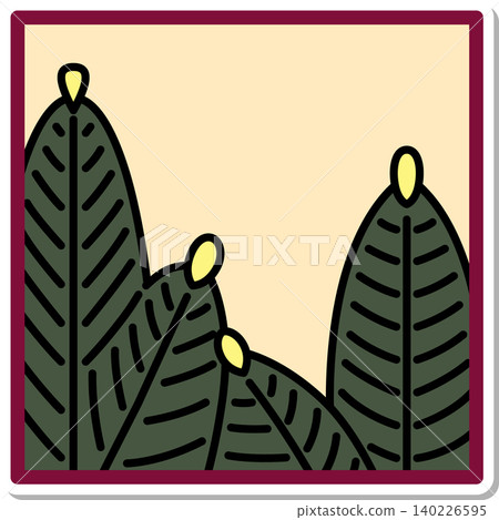 Sticker-style square Hanafuda icon: Pine tree with Kasu Sticker-style square Hanafuda icon: Pine tree with Kasu 140226595