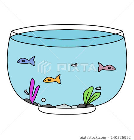 Brightly colored fish swim in a simple aquarium Brightly colored fish swim in a simple aquarium 140226932