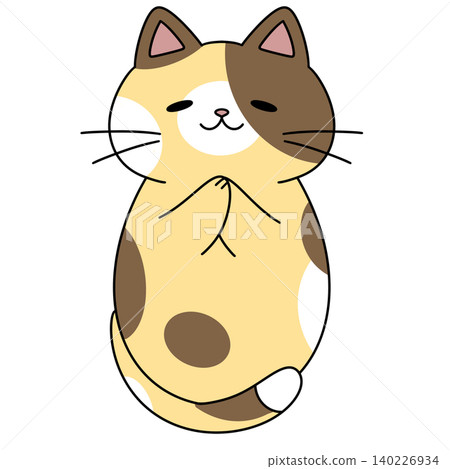 Cute cat sits with closed eyes Cute cat sits with closed eyes 140226934