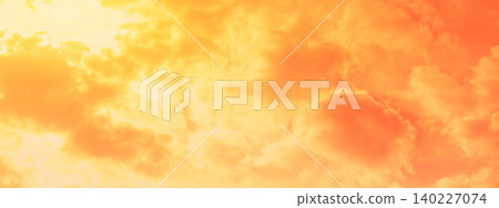 Colorful cloudy sky at sunset. The sun shines through the clouds. Color gradient. The texture of the sky. Abstract nature background. Horizontal banner. Real photo. Not by AI Colorful cloudy sky at sunset. The sun shines through the clouds. Color gradient. The texture of the sky. Abstract nature background. Horizontal banner. Real photo. Not by AI 140227074