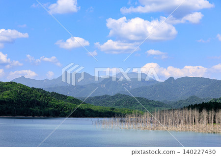 北海道夕張市高聳於週波羅湖之上的夕張山與夕張前山【6月】 北海道夕張市高聳於週波羅湖之上的夕張山與夕張前山【6月】 140227430