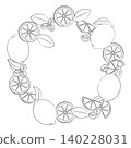 檸檬和薄荷糖的黑白插畫邊框 140228031