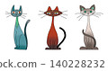 Three colorful cats 140228232