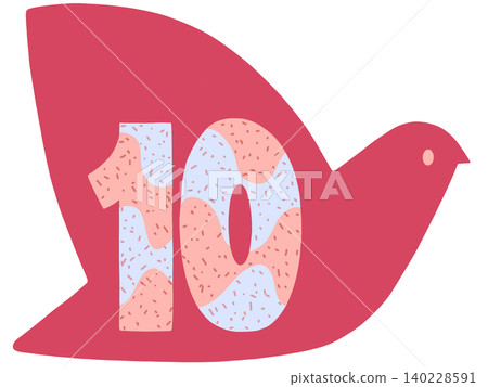 The number 10 and a bird The number 10 and a bird 140228591
