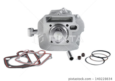 Motorcycle engine cylinder kit with piston piston rings gaskets and pin assembly. 140228634