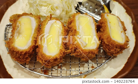 Golden Crispy Japanese Cheese Tonkatsu Pork Cutlet with Cabbage Golden Crispy Japanese Cheese Tonkatsu Pork Cutlet with Cabbage 140228764