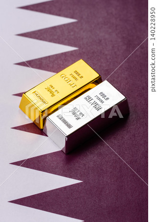 Gold and silver bullion or ingots as metals for bank storage, investments. Gold and silver bars 140228950
