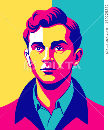 Portrait of a handsome man. Illustration in pop art style. Retro poster. 140229222