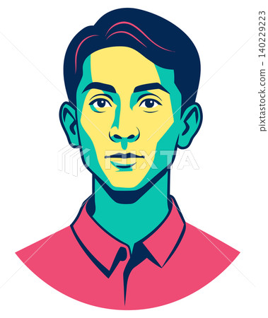 Pop Art Style Portrait of a Young Man. Retro poster. Pop Art Style Portrait of a Young Man. Retro poster. 140229223