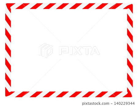 Candy cane rectangle frame. Christmas ribbon with red and white stripes. Greeting card with New Year or Christmas decorating border Candy cane rectangle frame. Christmas ribbon with red and white stripes. Greeting card with New Year or Christmas decorating border 140229344