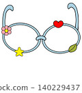 Cute Kawaii Glasses Frame with Flower Heart and Star Decoration 140229437