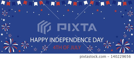 estive patriotic background in red, white and blue featuring bunting banners, fireworks and stars on a dark blue backdrop. Perfect for celebrations Independence Day, Memorial Day estive patriotic background in red, white and blue featuring bunting banners, fireworks and stars on a dark blue backdrop. Perfect for celebrations Independence Day, Memorial Day 140229656