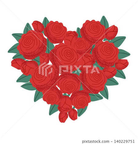 Red roses in the shape heart. Perfect for Valentines Day, weddings and romantic events Red roses in the shape heart. Perfect for Valentines Day, weddings and romantic events 140229751