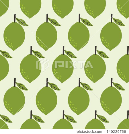 Seamless pattern featuring lime on green background. Perfect for summer designs, food packaging, fabric, or kitchen-themed prints Seamless pattern featuring lime on green background. Perfect for summer designs, food packaging, fabric, or kitchen-themed prints 140229766