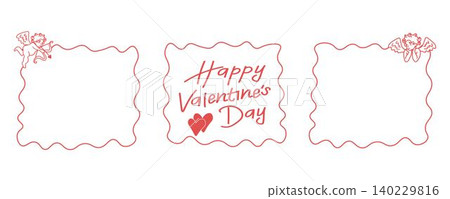 Set of banners for Valentine's Day. Cute angel designs for posters or postcards. Creative background 140229816