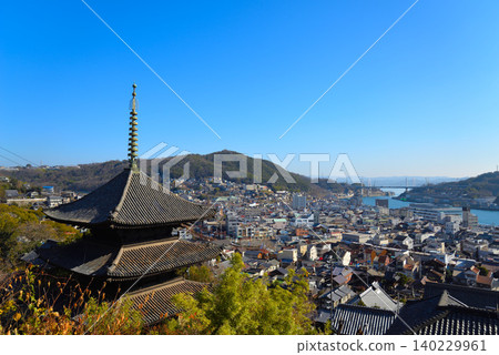 千光寺及尾道市景色(廣島縣尾道市) 千光寺及尾道市景色(廣島縣尾道市) 140229961