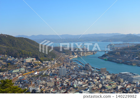View of Onomichi City from the observation deck at the top of Senkoji Temple (Onomichi City, Hiroshima Prefecture) View of Onomichi City from the observation deck at the top of Senkoji Temple (Onomichi City, Hiroshima Prefecture) 140229982