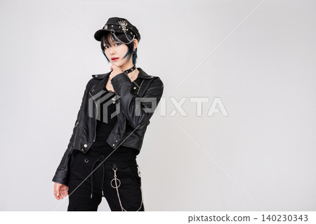 Cool female model in punk fashion Cool female model in punk fashion 140230343