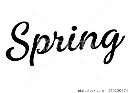 Elegant spring typography in black script. Hand drawn design for banner, flyer, brochure. Invitation of seasonal spring holiday Elegant spring typography in black script. Hand drawn design for banner, flyer, brochure. Invitation of seasonal spring holiday 140230474
