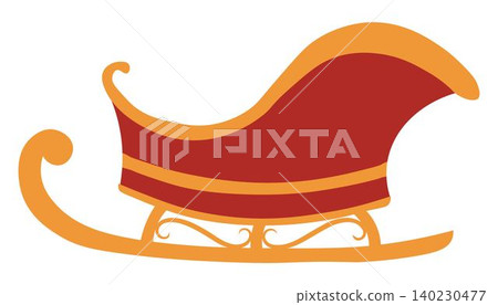Festive Santa Claus Sleigh. Traditional Christmas and New Year decoration Festive Santa Claus Sleigh. Traditional Christmas and New Year decoration 140230477