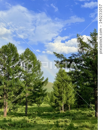蒙古廣闊的草原和自然景觀延伸至烏蘭巴托郊外。 蒙古廣闊的草原和自然景觀延伸至烏蘭巴托郊外。 140231057