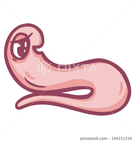 Cute cartoon worm pink vector illustration  140231359