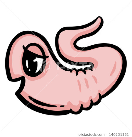 Cute cartoon worm pink vector illustration Cute cartoon worm pink vector illustration 140231361